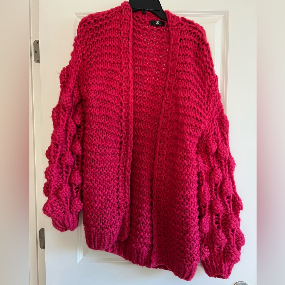 Oversized Chunky Knit Pink Sweater